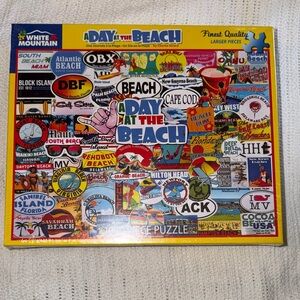 White Mountain Colorful “A Day At the Beach” Beach-Themed Puzzle NEE